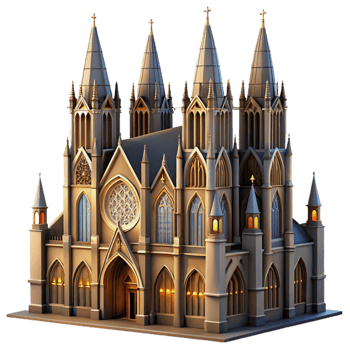 elegant artistic A Towering Gothic Cathedral Intricate S professional png