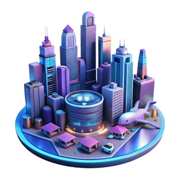 magnificent contemporary Futuristic Cityscape Flying Vehicles Ne professional png
