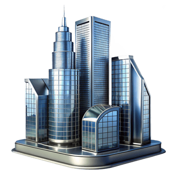dramatic abstract A Glass and Steel Skyscraper Reflecting Th premium png