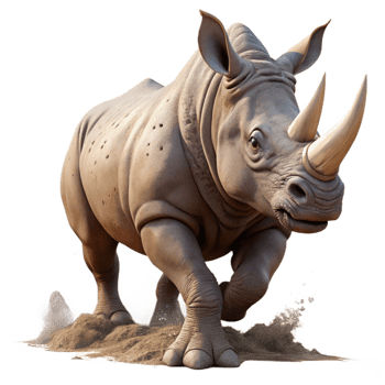 serene abstract A Powerful Rhinoceros Charging Through Th high resolution png