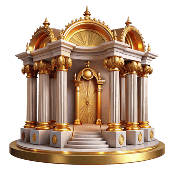 impressive classic Baroque Palace Ornate Gold Details and M detailed png