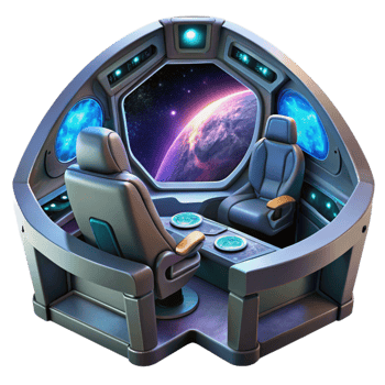 stunning minimalist A Futuristic Spaceship Cockpit with a View high resolution png