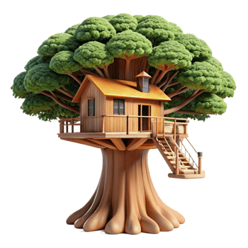elegant vintage Giant Sequoia Treehouse Integrated Into authentic png
