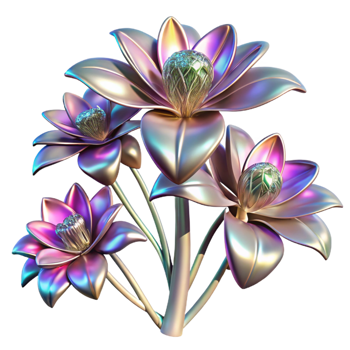 elegant vintage A Field of Blooming Fractal Flowers With 4K png