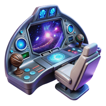 vibrant modern A Spaceship Cockpit Filled with Glowing B high quality png