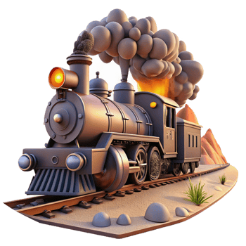 wonderful modern Steampunk Train Desert Speed premium png