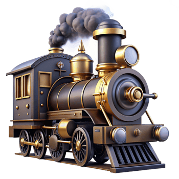 wonderful classic A Powerful Steampunk Locomotive Sleek B high quality png