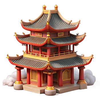 impressive artistic Traditional Chinese Temple Complex authentic png