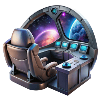 vibrant rustic A Futuristic Spaceship Cockpit with a View genuine png