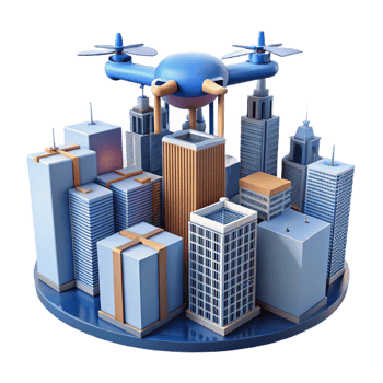 wonderful abstract A Drone Delivering a Package in a Futur professional png