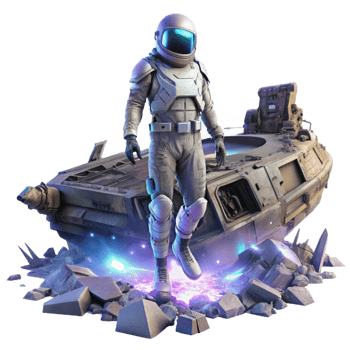 impressive modern A Lone Astronaut Clad in a Bioluminescen professional png