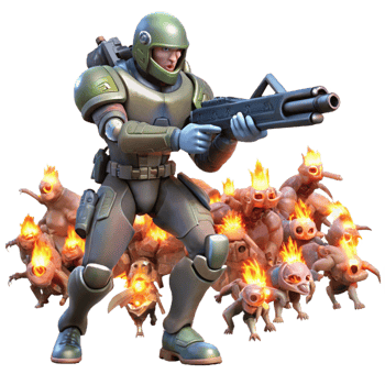 serene creative A Futuristic Soldier Wearing Power Armor professional png
