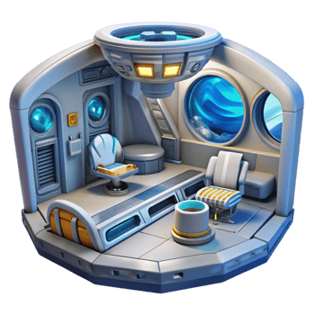 dramatic minimalist Space Station Interior Futuristic Design original png