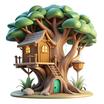 vibrant traditional A Treehouse Nestled in Giant Redwood Branc genuine png