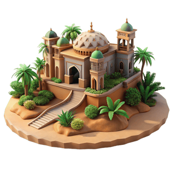 dramatic rustic A Sprawling Desert Oasis with Lush Veget 4K png