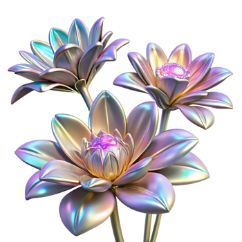 elegant classic A Field of Blooming Fractal Flowers With original png
