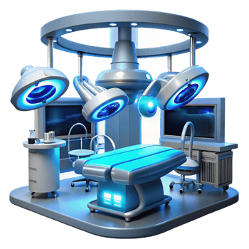 vibrant minimalist A Futuristic Hospital Operating Room Fill exclusive png