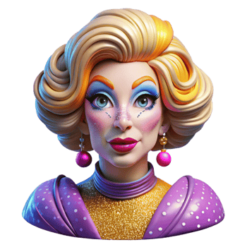 beautiful vintage Portrait of a Glamorous Drag Queen with Ex authentic png