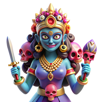 vibrant contemporary A Vibrant Depiction of the Hindu Goddess K original png