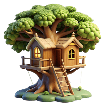 beautiful abstract A Whimsical Treehouse Built Into the Br genuine png