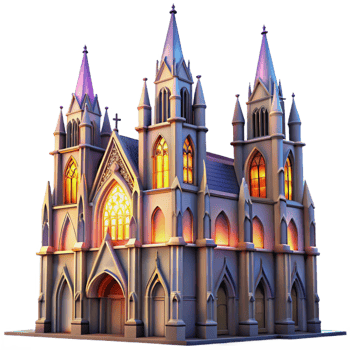impressive classic A Towering Gothic Cathedral with Stained G authentic png