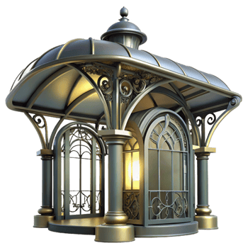 serene modern An Art Nouveau Metro Station Ornate Iron high resolution png