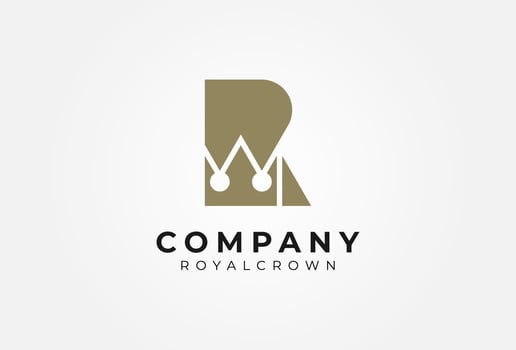Initial Letter R Crown Logo, Letter R with crown icon combination, Can be used for brand and company logos, illustration vector