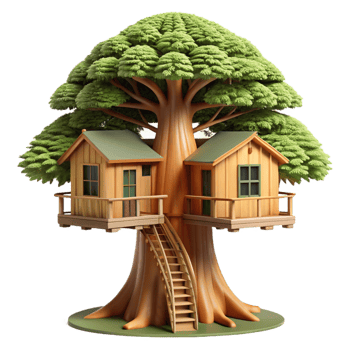 elegant abstract Giant Sequoia Treehouse Integrated Into premium png