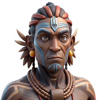 beautiful contemporary Portrait of a Tribal Shaman with Intricat high quality png