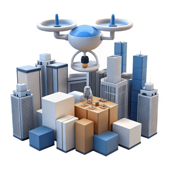 extraordinary traditional A Drone Delivering a Package in a Dense original png