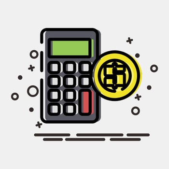 Icon accounting. Economy elements. Icon in MBE style. vector