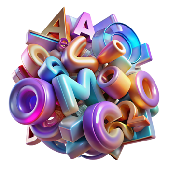 extraordinary abstract A Chaotic Jumble of Letters and Numbers high quality png
