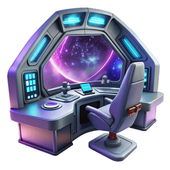 impressive modern A Futuristic Spaceship Cockpit with a View premium png