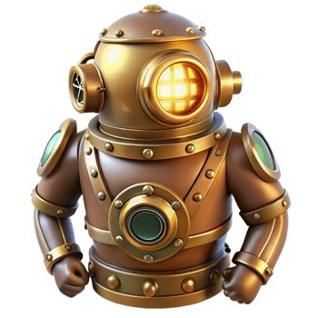 beautiful traditional A Steampunk Diving Suit Heavy Brass and R professional png