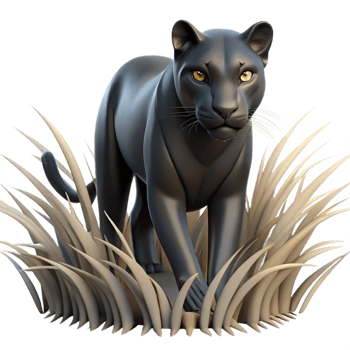 magnificent minimalist A Sleek Black Panther Stalking Through T 4K png