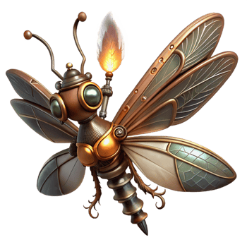 dramatic modern A Whimsical Steampunk Dragonfly with Deli premium png