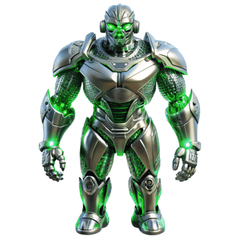 impressive contemporary A Towering Chrome Plated Robot Adorned high resolution png