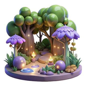 magnificent minimalist An Enchanted Forest Filled with Glowing F genuine png