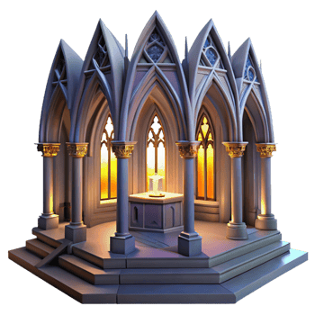 magnificent modern Gothic Cathedral Interior Stained Glass Windows authentic png