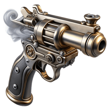 impressive creative A Steampunk Pistol Crafted from Polishe professional png