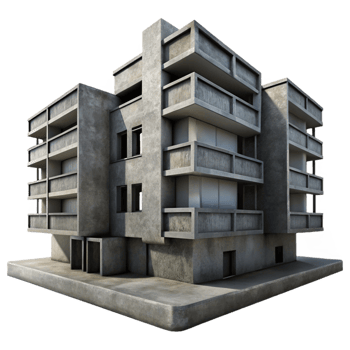 impressive artistic A Brutalist Concrete Apartment Complex H authentic png