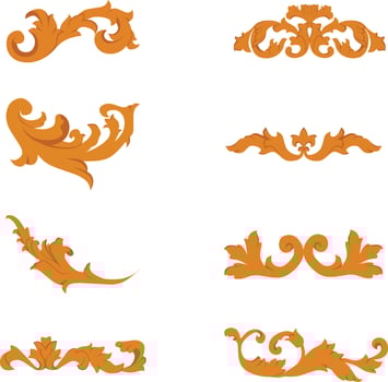 An elegant collection of baroque swirl scroll ornaments, for luxury branding, vintage invitations and decorative frames vector