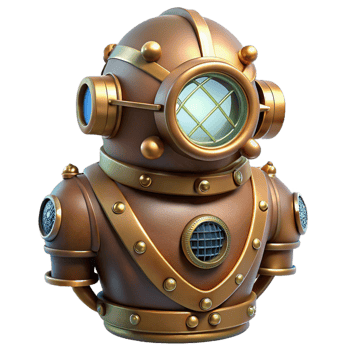 magnificent contemporary A Steampunk Diving Suit Heavy Brass and R premium png