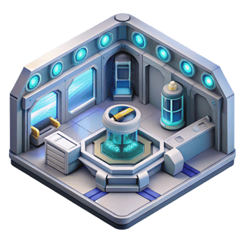 stunning vintage A Space Station Interior Futuristic Tech authentic png