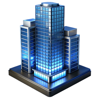 serene vintage A Modern Glass Skyscraper Reflecting Cit png
