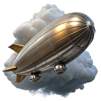 magnificent traditional A Steampunk Zeppelin Sleek and Silver high quality png
