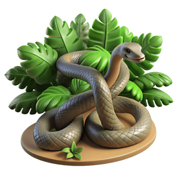 dramatic classic A Slithering Snake Coiled Around a Tree premium png