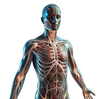 vibrant minimalist A Transparent Human Body Showcasing the I authentic png