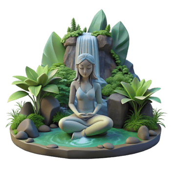 elegant abstract A Serene Dryad Meditating Beneath a Water high quality png