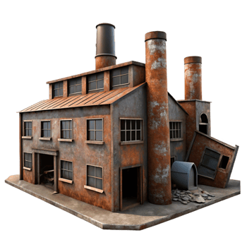 impressive modern An Abandoned Industrial Factory Rusted M png
